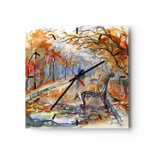 Wandklok - Klok - Samen wandelen in de herfst - 30x30 cm