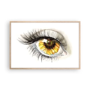 Een poster in een licht eiken lijst - Een look zo warm als de zomer - 91x61 cm