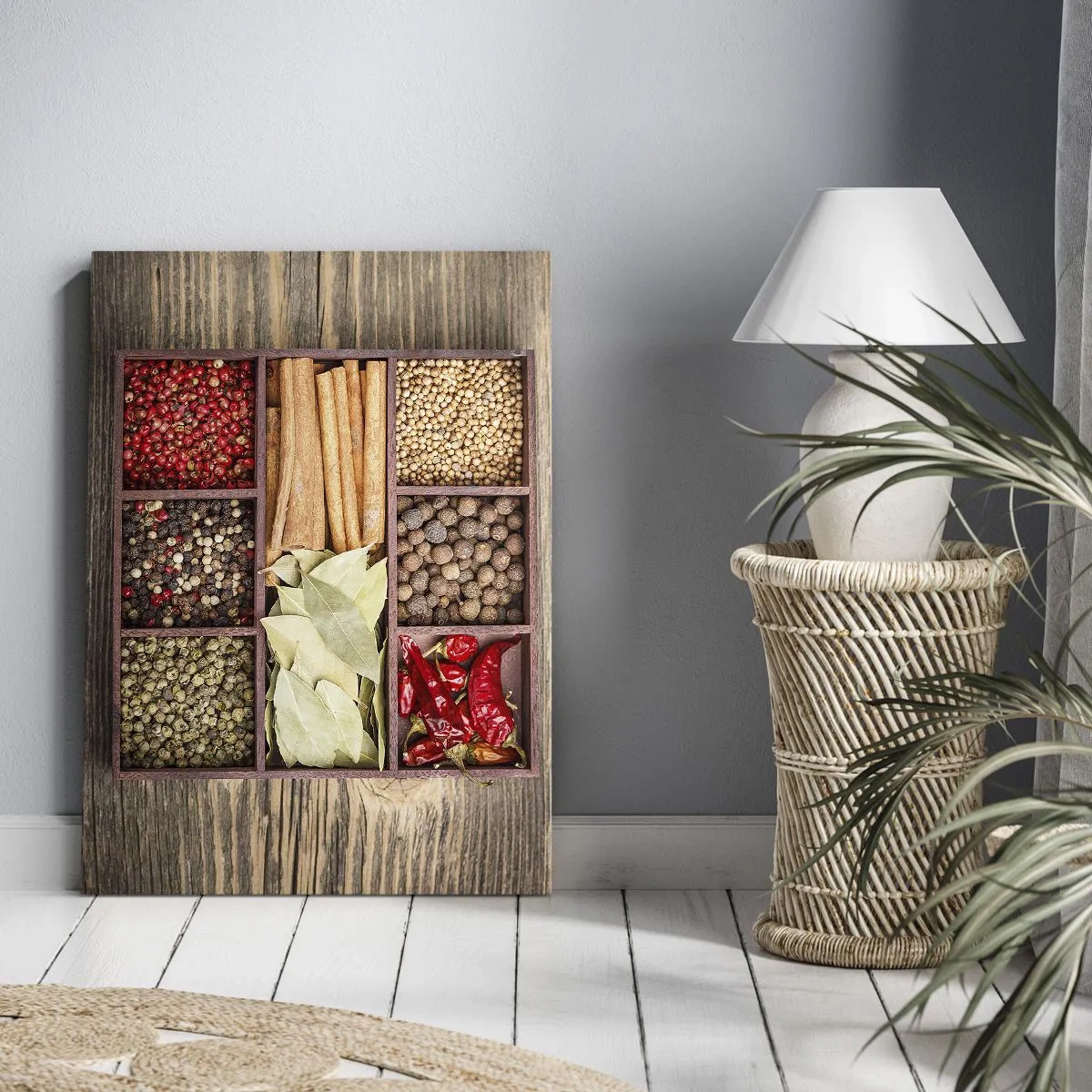 Schilderen op canvas - Volgorde van vormen, boeket van aroma's - 65x120 cm