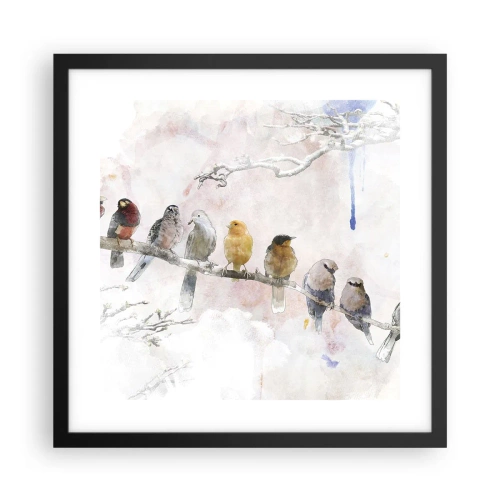 Poster in een zwarte lijst - Gevleugelde ontmoeting - 40x40 cm