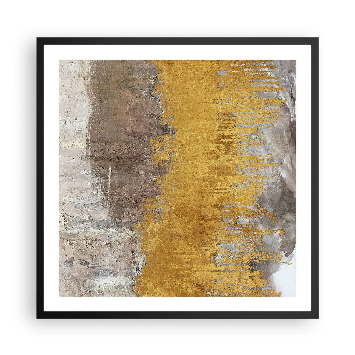 Poster in een zwarte lijst - Een gouden explosie - 60x60 cm