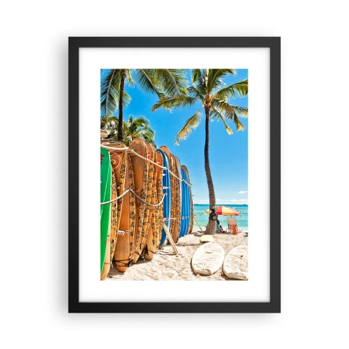 Poster in een zwarte lijst - Zonnig plezier - 30x40 cm