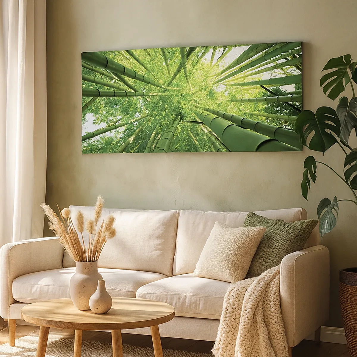 Schilderen op canvas - In een bamboebos - 30x30 cm