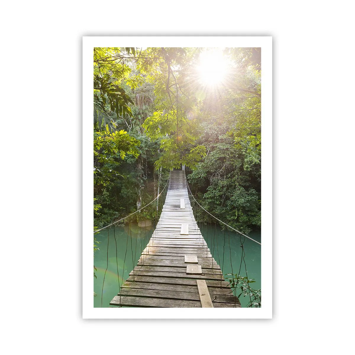 Poster - Over het azuurblauwe water naar het azuurblauwe woud - 61x91 cm