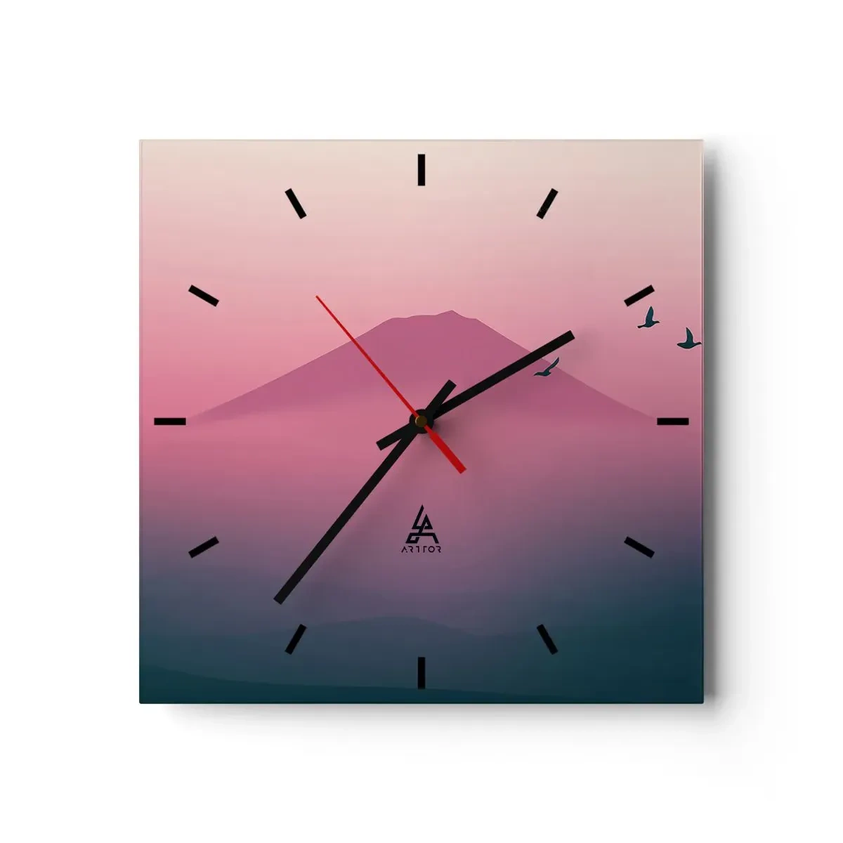 Wandklok - Klok - Wandelaars boven de wolken - 40x40 cm