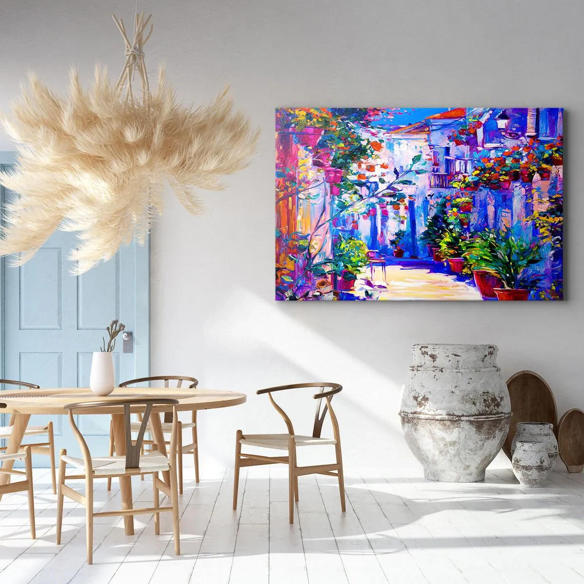 Schilderen op canvas - Impressie - een Italiaanse straat - 120x80 cm