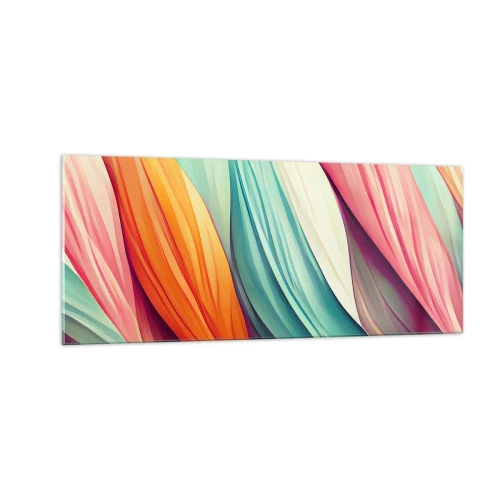 Schilderen op glas - Regenboog geweven - 100x40 cm