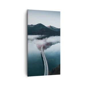 Schilderen op canvas - Over water zo glad als een spiegel - 55x100 cm