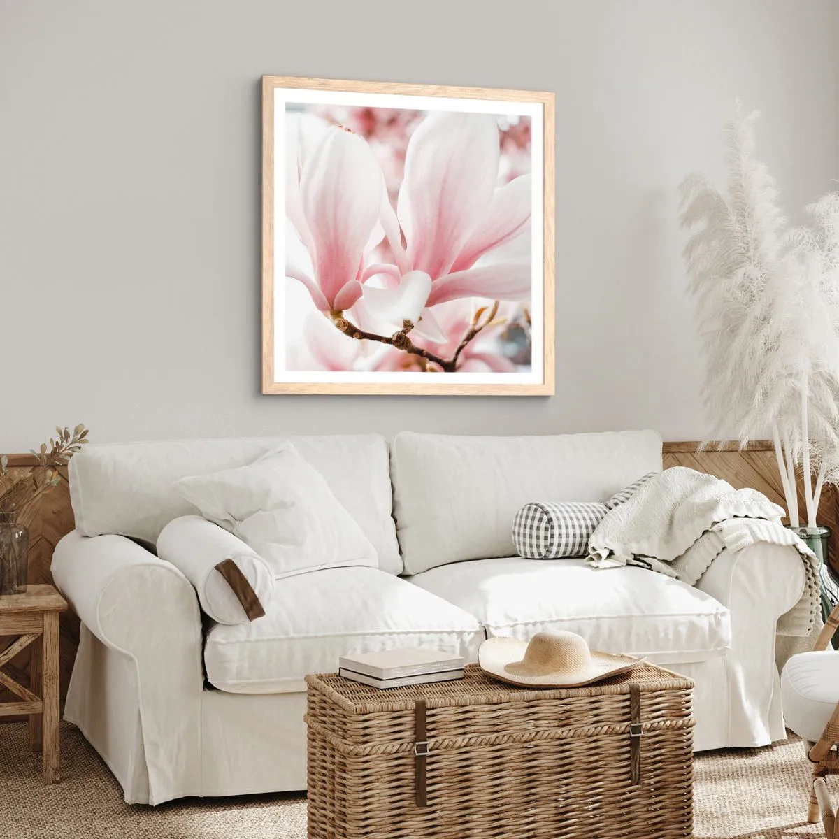 Een poster in een licht eiken lijst - Een overvloed aan tederheid - 60x60 cm