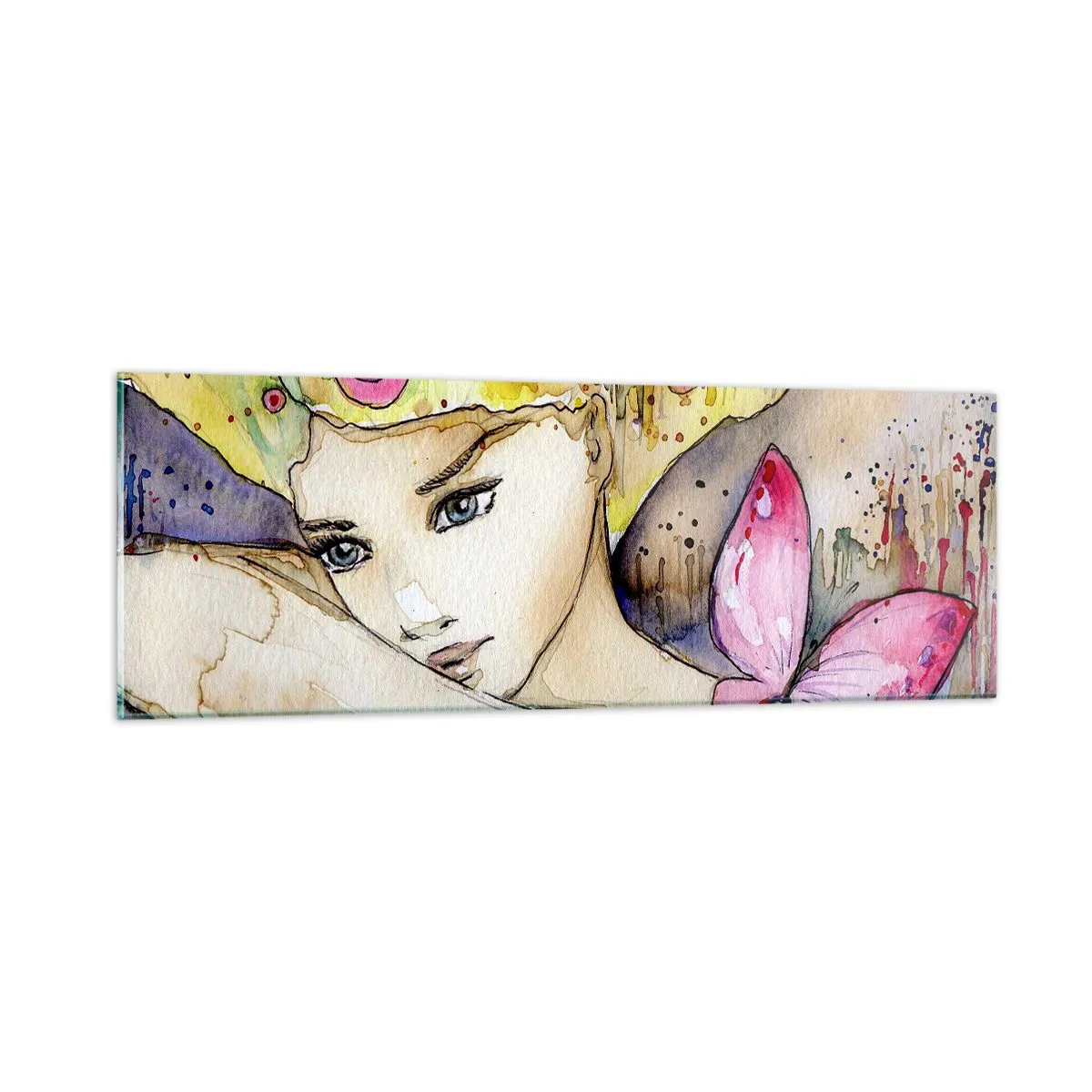 Schilderen op glas - Vlinderprinses - 90x30 cm