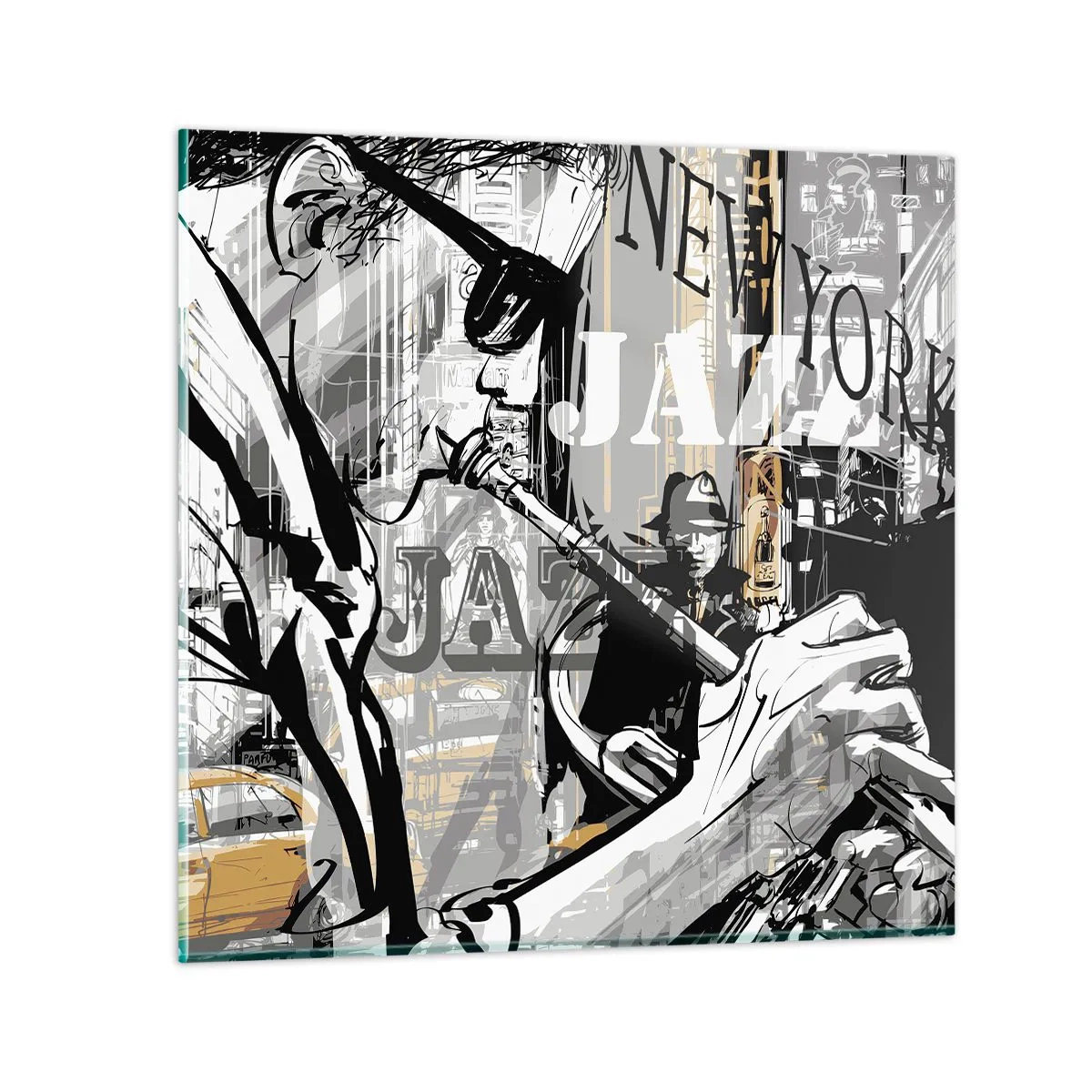 Schilderen op glas - Op het ritme van New York - 40x40 cm