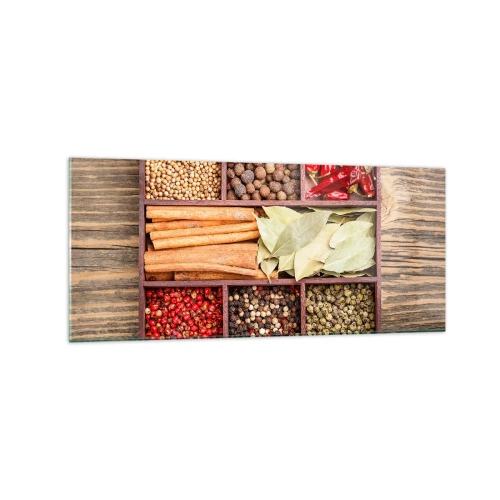 Schilderen op glas - Volgorde van vormen, boeket van aroma's - 120x50 cm