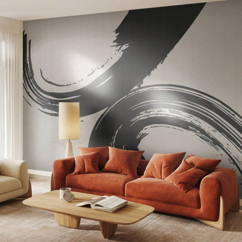 Fotobehang Standard Eco - Vegend en cirkevormig - Deel, Borstel, Minimalisme - 200x140 cm