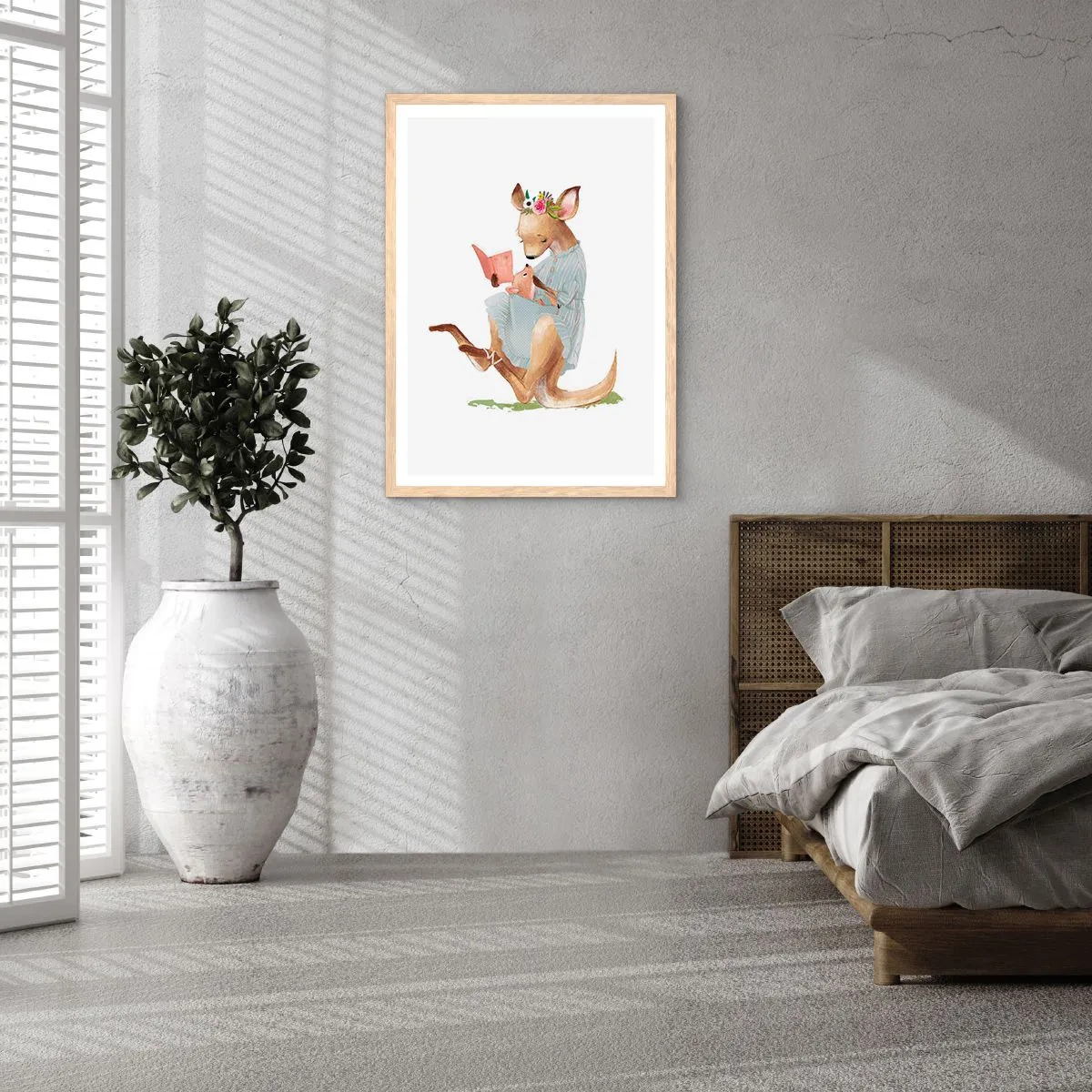 Een poster in een licht eiken lijst - Lees me voor mama - 50x70 cm