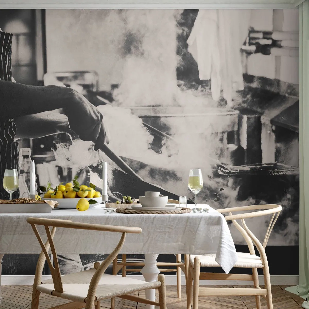 Fotobehang Premium Sand - Alchemie van smaken - Keuken, Gastronomie, Restaurant - 100x70 cm