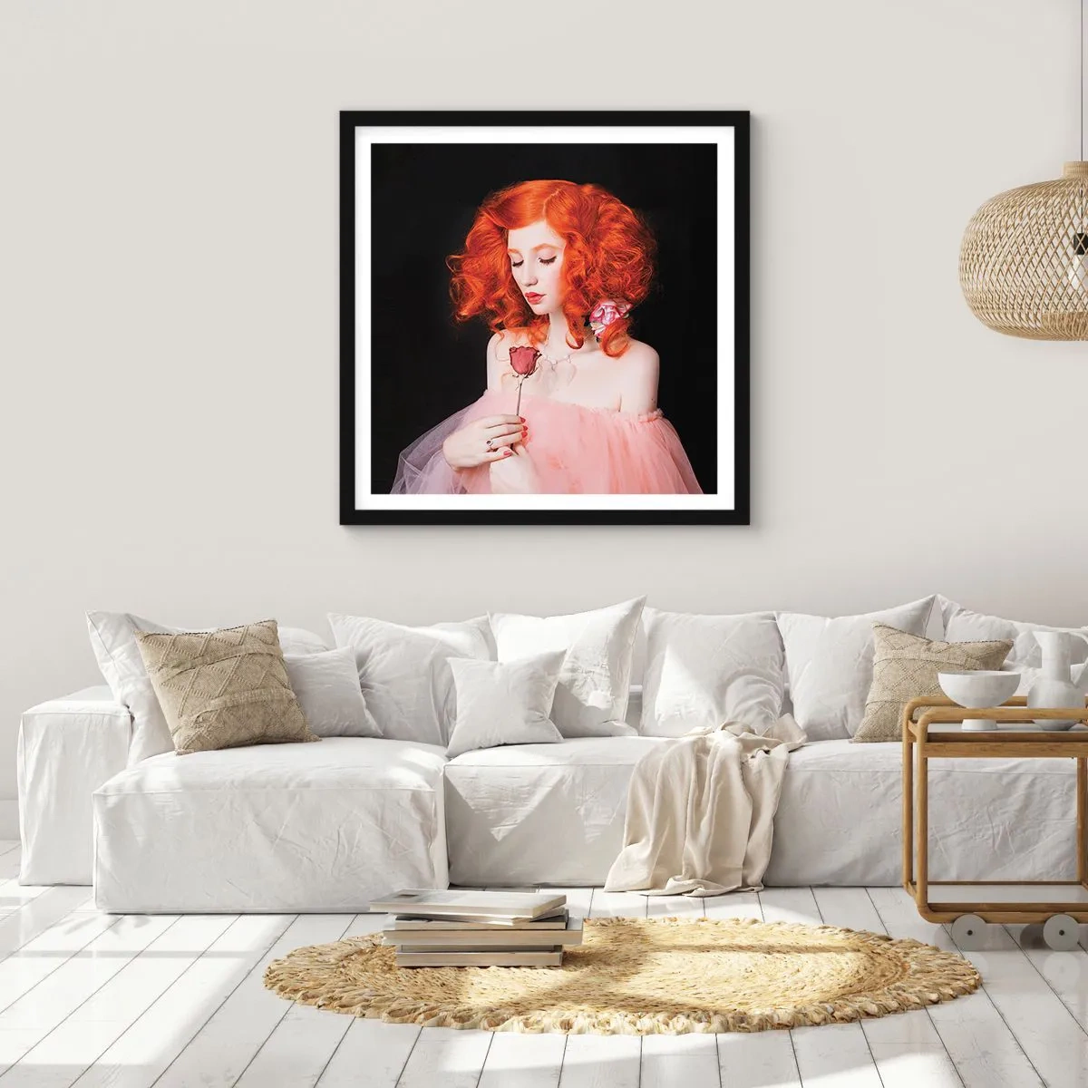 Poster in een zwarte lijst - In barokstijl - 30x30 cm