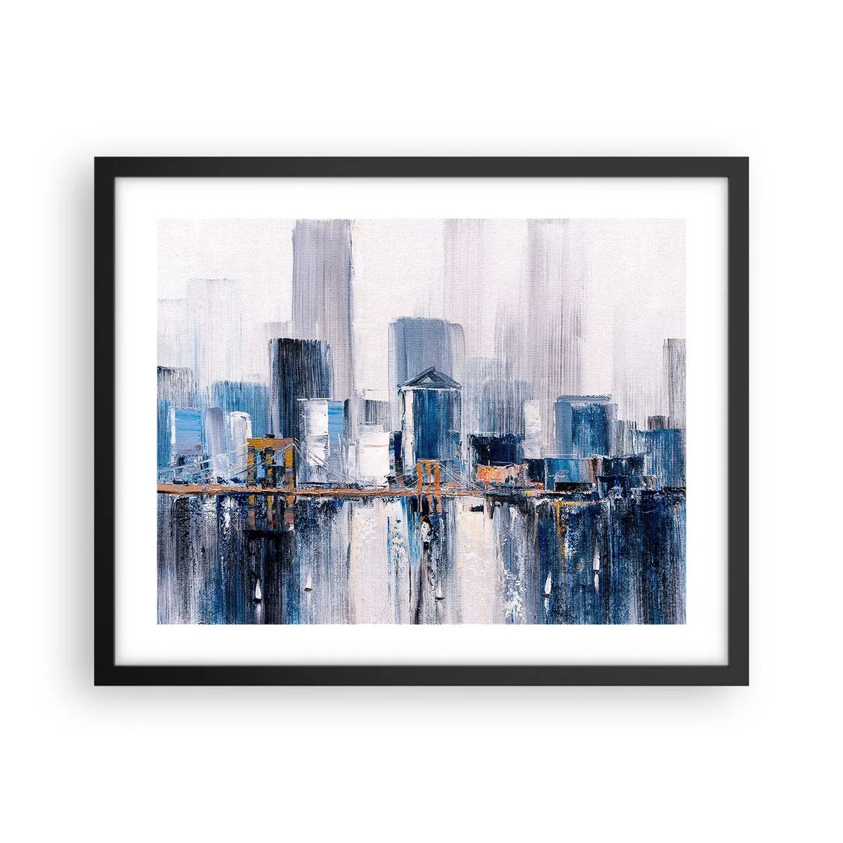 Poster in een zwarte lijst - New Yorkse impressie - 50x40 cm
