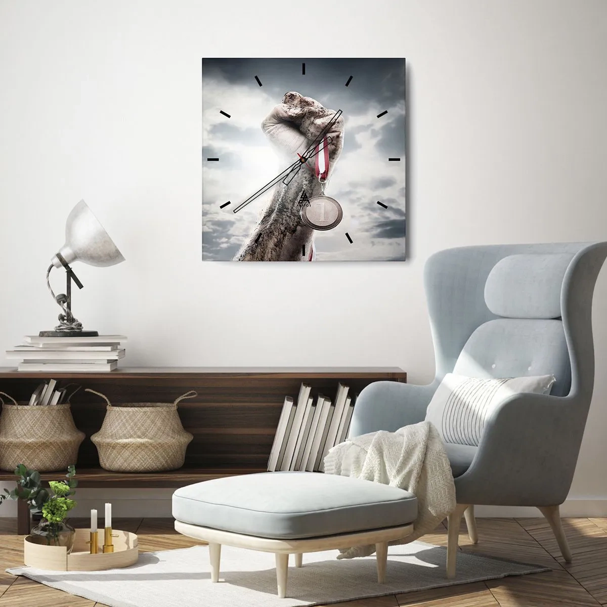 Wandklok - Klok - Per aspera ad astra - 40x40 cm