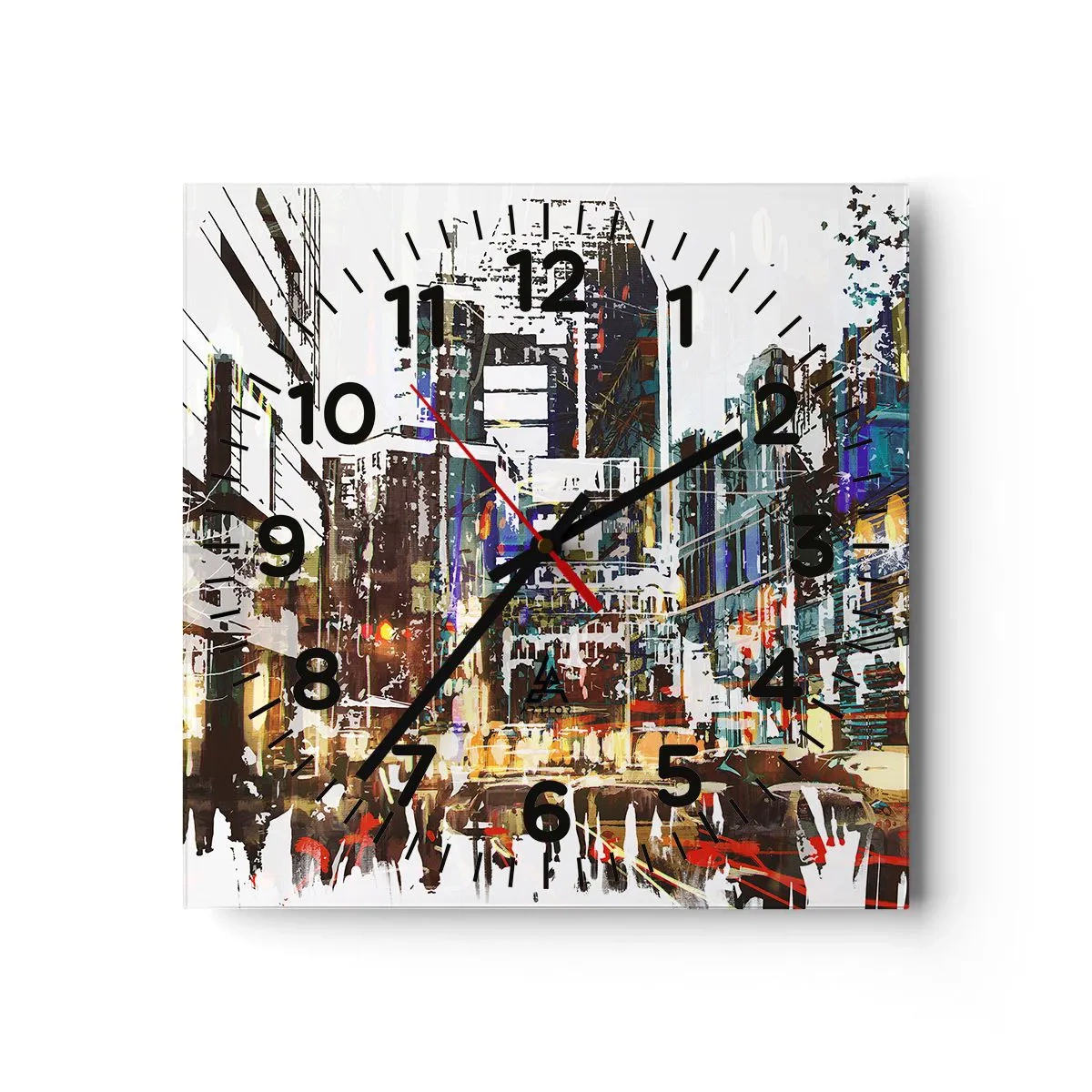 Wandklok - Klok - Een glinsterende stad - 40x40 cm