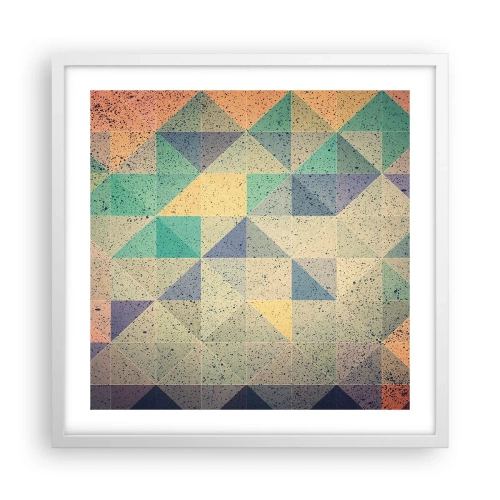 Poster in een witte lijst - Republiek van driehoeken - 50x50 cm