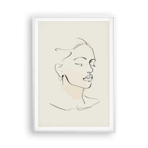 Poster in een witte lijst - Een bepaalde lijn - 70x100 cm