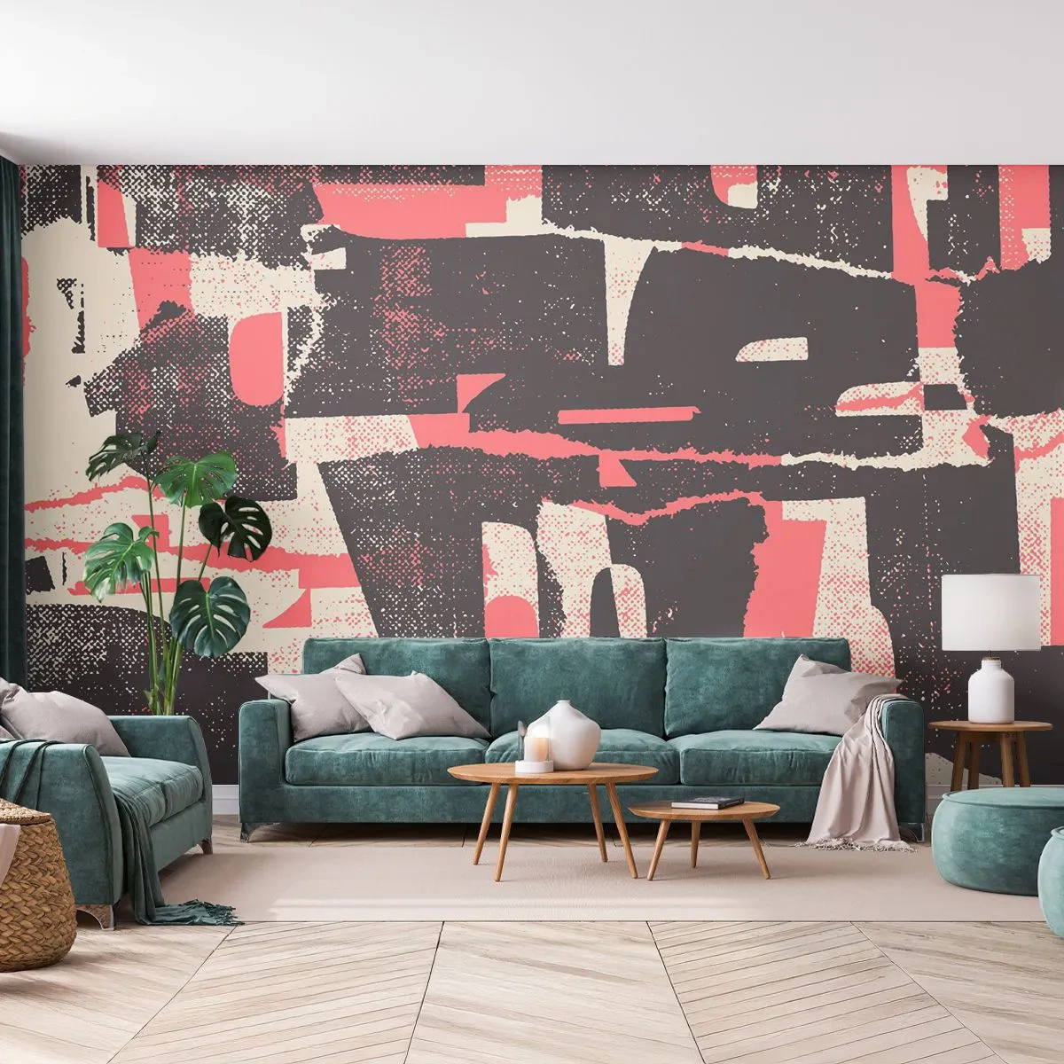 Fotobehang Premium Canvas - Al dit lawaai - Collage, Op leeftijd, Deel - 350x256 cm