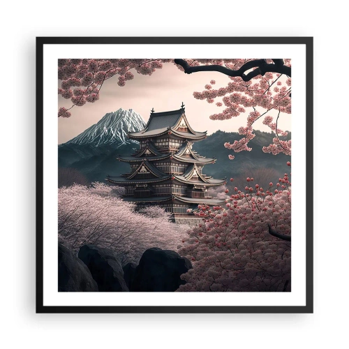 Poster in een zwarte lijst - Het land van de kersenbloesem - 60x60 cm