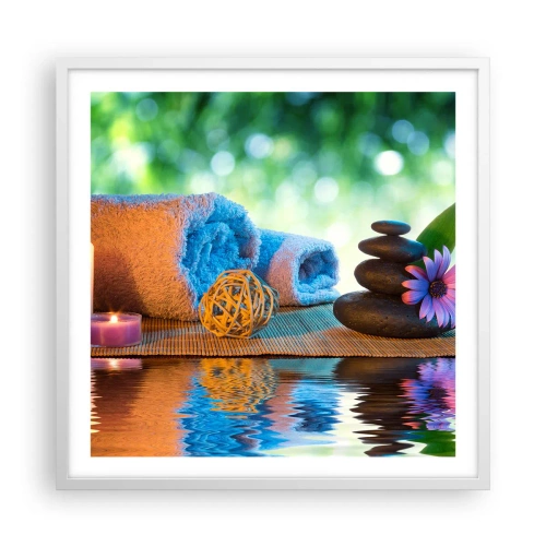 Poster in een witte lijst - Tijd voor het lichaam - 60x60 cm