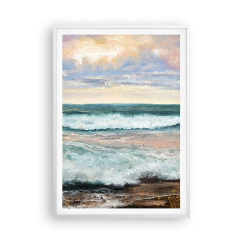 Poster in een witte lijst - Hier maak je je ziel glad - 70x100 cm