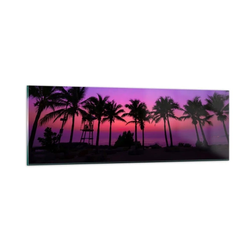 Schilderen op glas - Avond onder de palmbomen - 90x30 cm