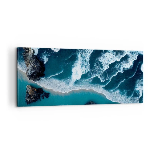 Schilderen op canvas - In golven gewikkeld - 100x40 cm