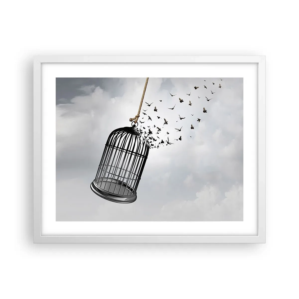 Poster in een witte lijst - Geloof ... Hoop ... Vrijheid! - 50x40 cm