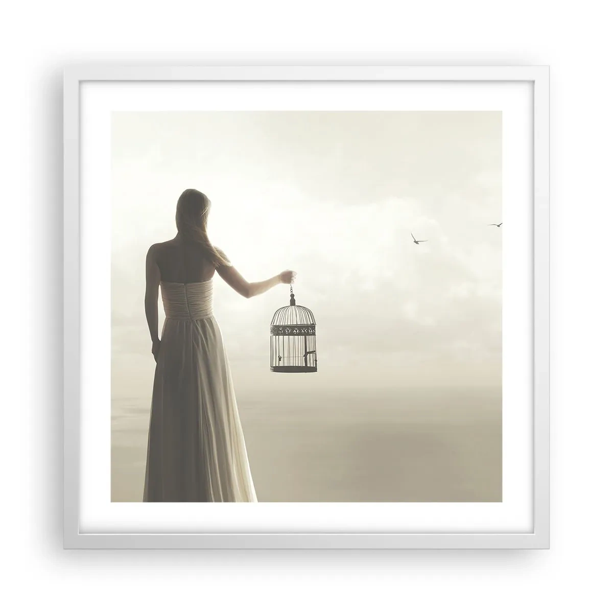 Poster in een witte lijst - Wees vrij - 50x50 cm