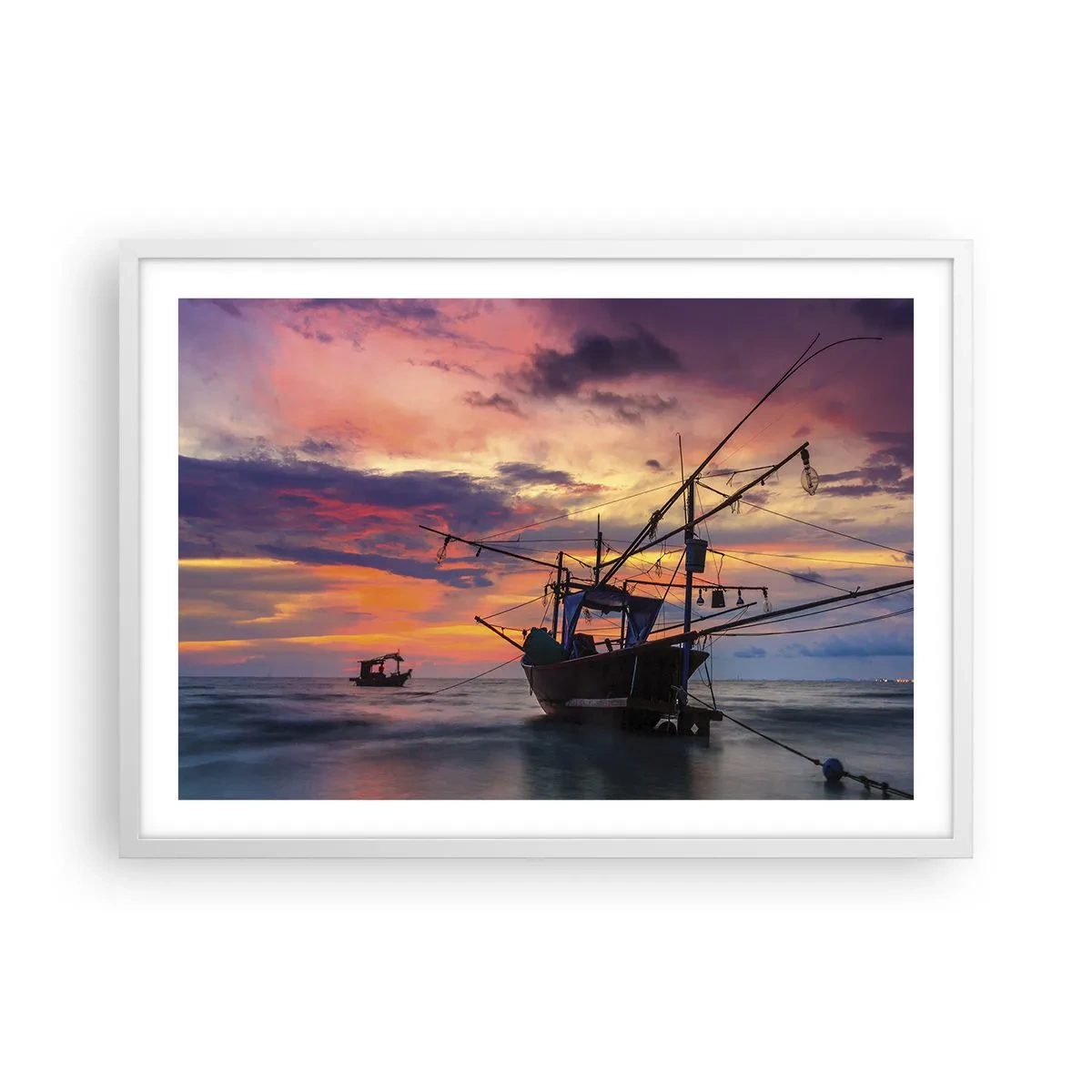 Poster in een witte lijst - Exotische avond - 70x50 cm
