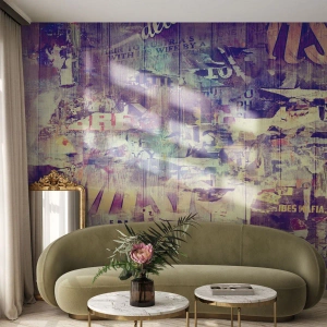 Fotobehang Premium Sand - En dat is alles wat er zal blijven - Graffiti, Muurschildering, Grafisch - 500x350 cm