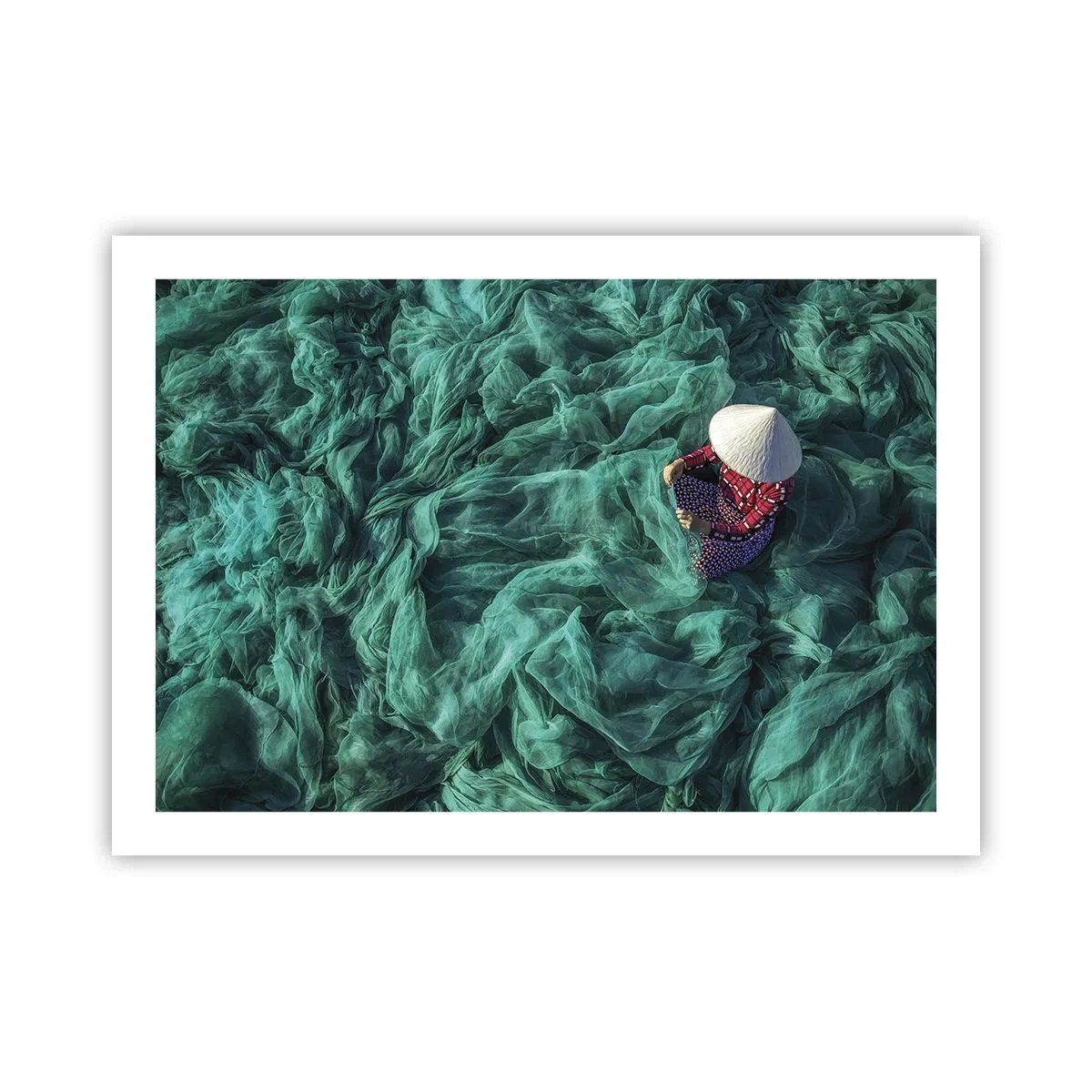 Poster - In een zee van netten - 70x50 cm