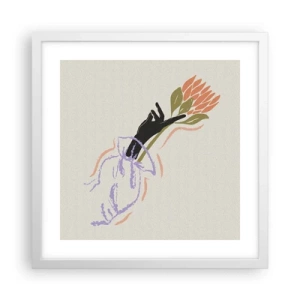 Poster in een witte lijst - Zusterlijke aanraking - 40x40 cm