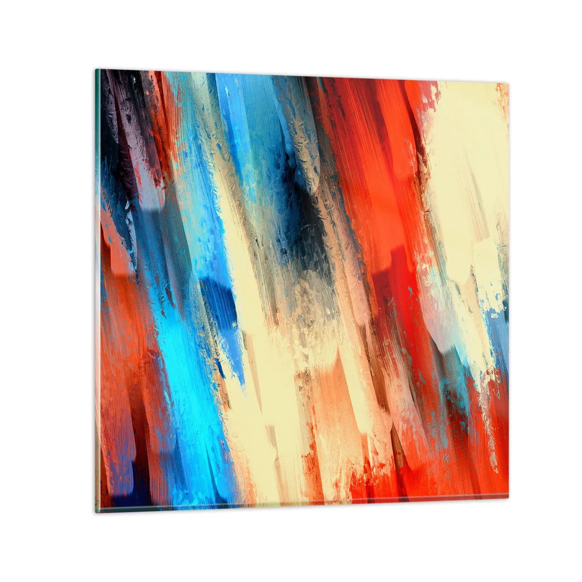 Schilderen op glas - Een cascade van kleuren - 30x30 cm