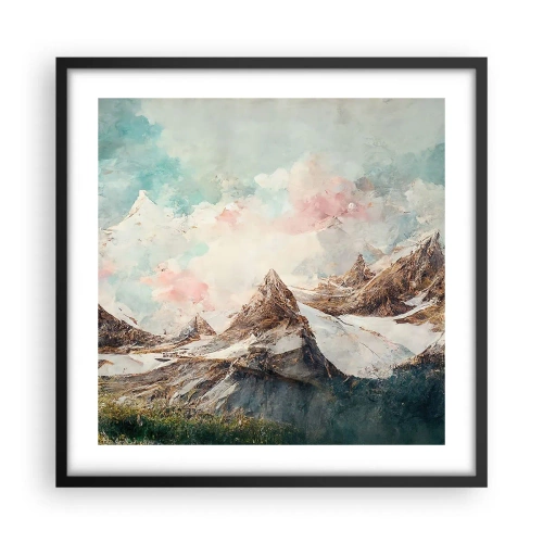Poster in een zwarte lijst - Rotsbladen - 50x50 cm