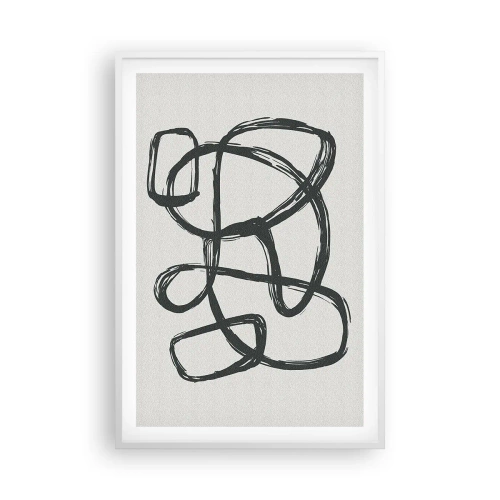 Poster in een witte lijst - Lusvormige abstractie - 61x91 cm