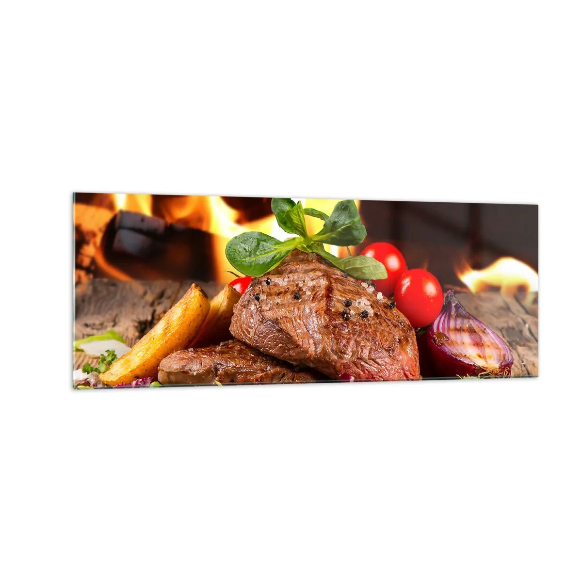 Schilderen op glas - Opgewekt door hitte - 140x50 cm