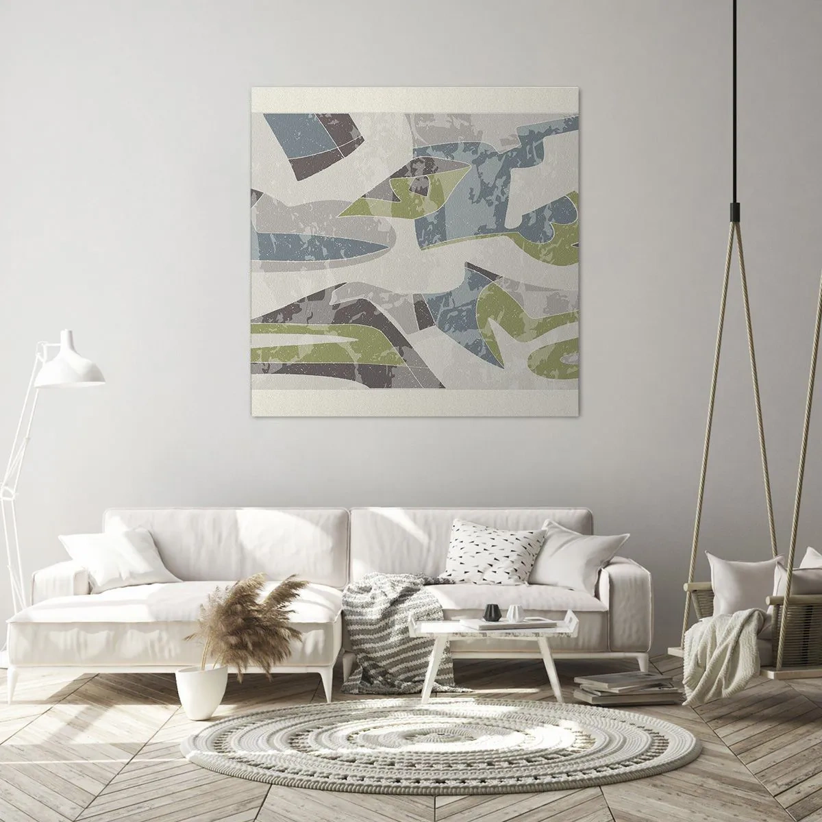 Schilderen op canvas - Compositie achter het glas - 50x50 cm