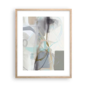 Een poster in een licht eiken lijst - Mistige abstractie - 40x50 cm