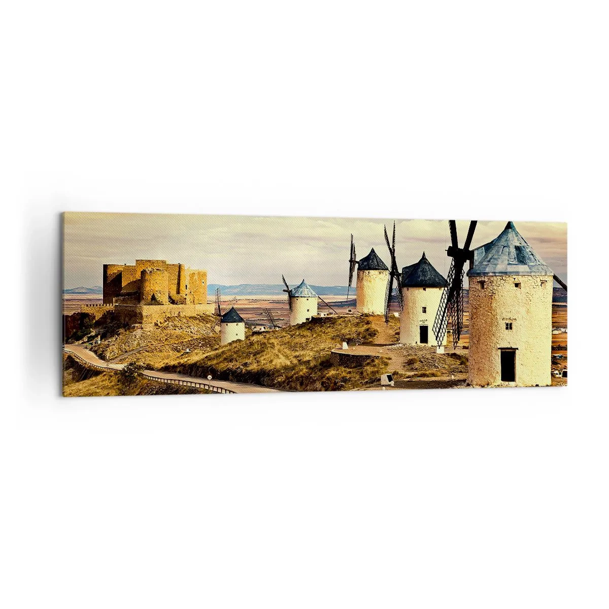 Schilderen op canvas - Don Kichot zal snel hier zijn. - 160x50 cm