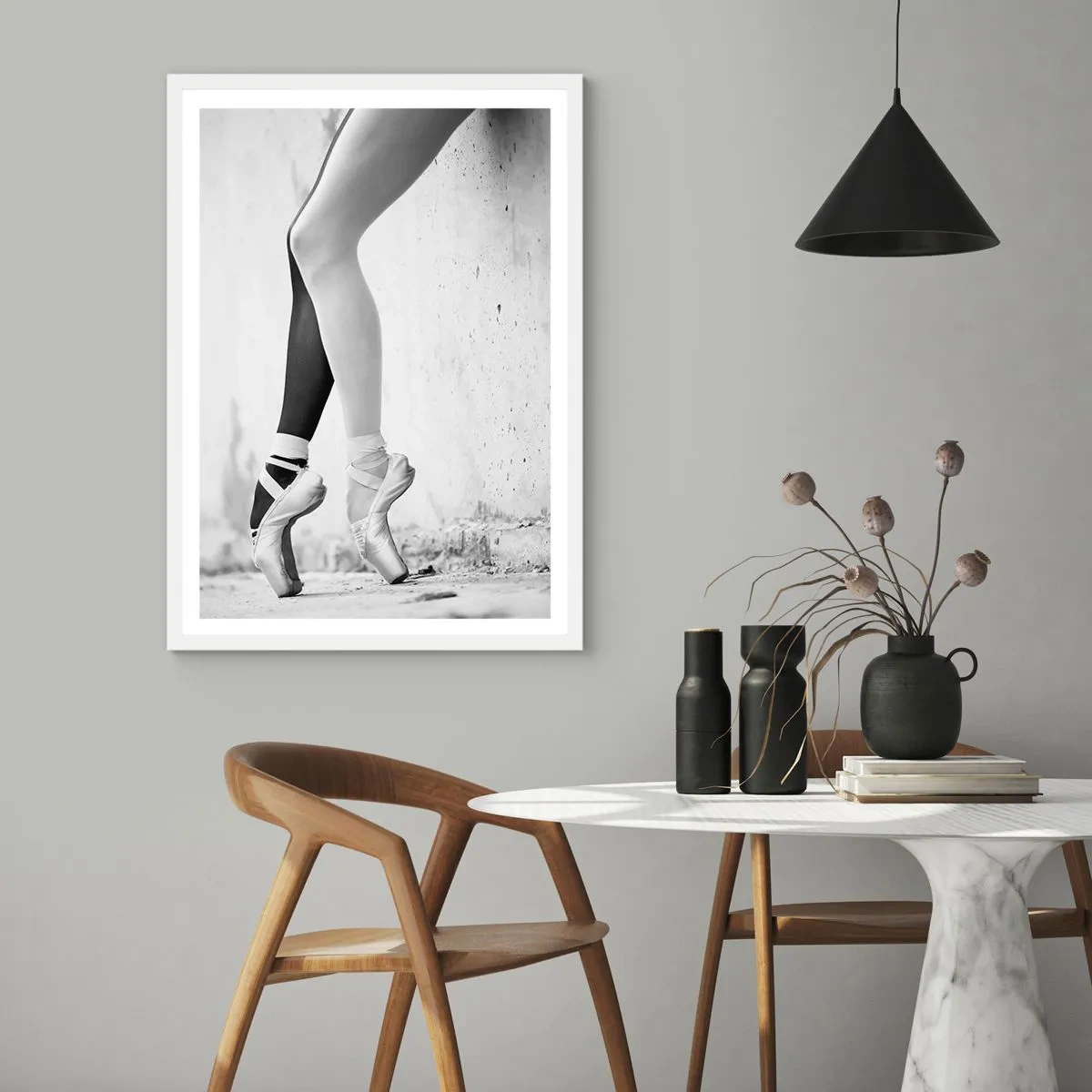 Poster in een witte lijst - Ballerina, voila! - 70x100 cm
