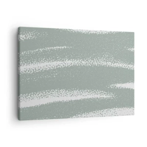 Schilderen op canvas - Wintergolven in tinten mint en wit - 70x50cm - Abstractie in een winterklimaat - Moderne wanddecoratie voor woonkamer en slaapkamer ARTTOR