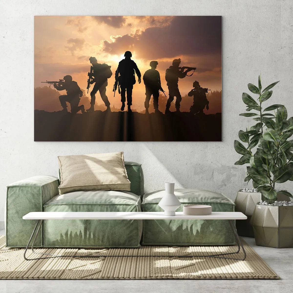 Schilderen op glas - Brothers in arms - 120x80 cm