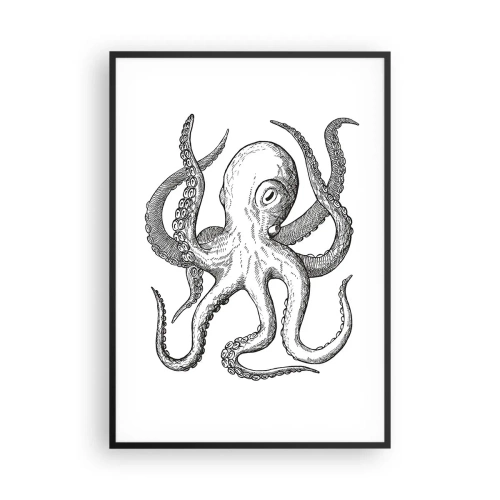 Poster in een zwarte lijst - Dansend met de golven - 70x100 cm