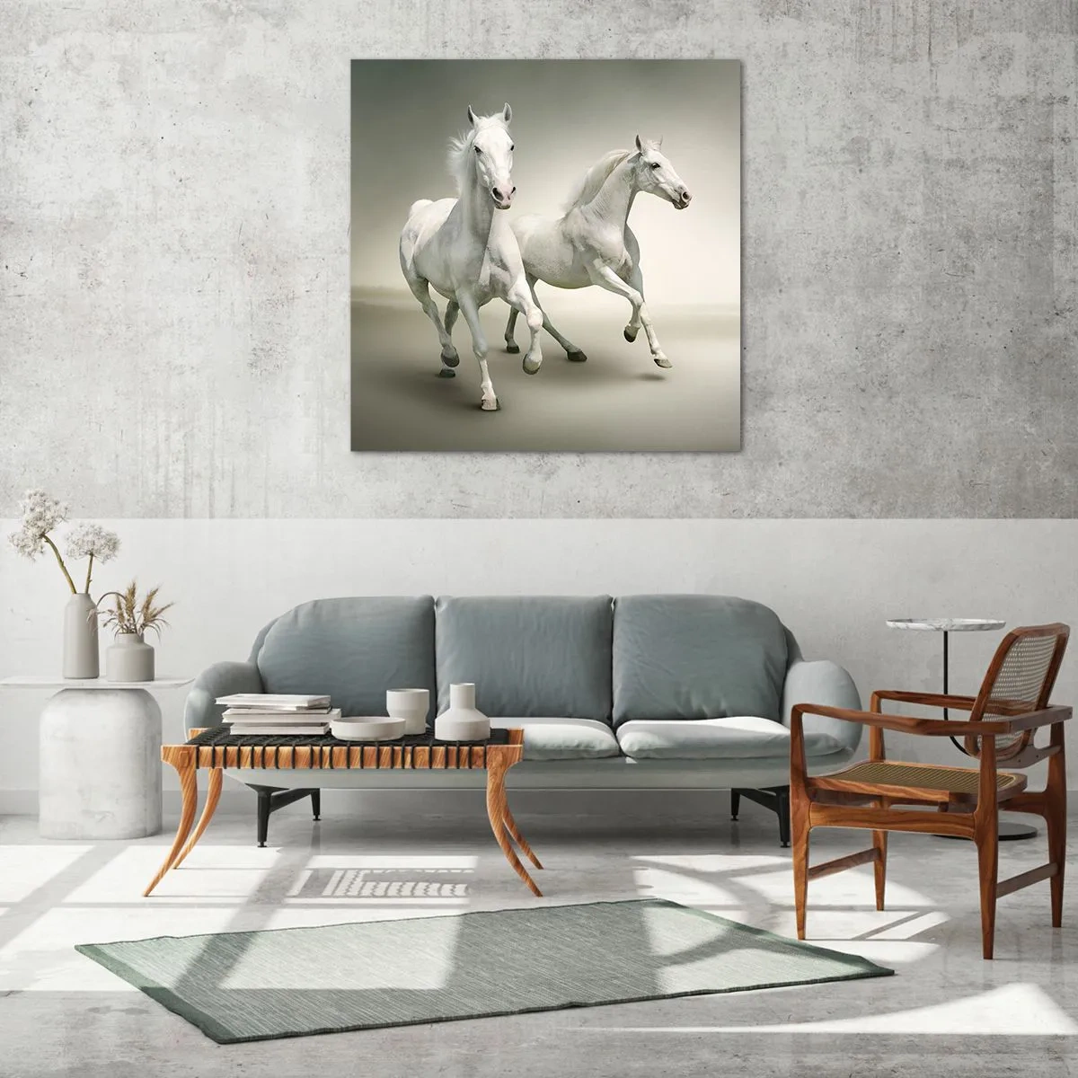 Schilderen op glas - White power! - 70x70 cm