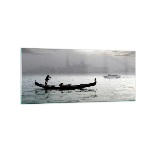 Schilderen op glas - Een fantastische stad van water en mist - 120x50 cm